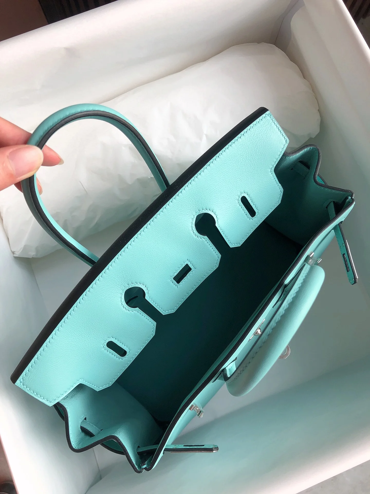 Сумка Hermes Birkin 25 Swift 3p Macaron с серебряной пряжкой