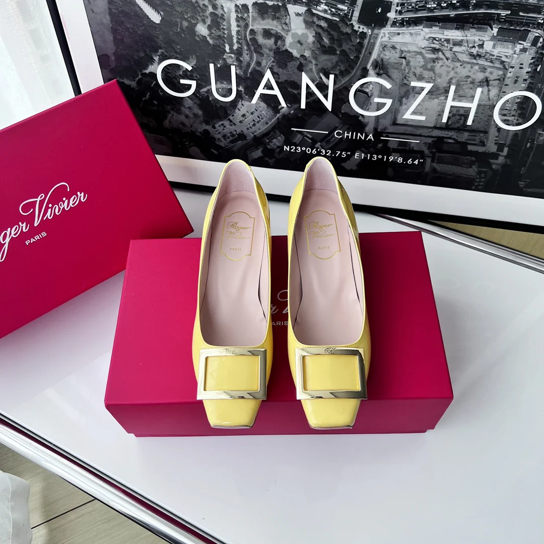 Туфли RV - классические туфли на высоком каблуке - 4-5 см - желтые