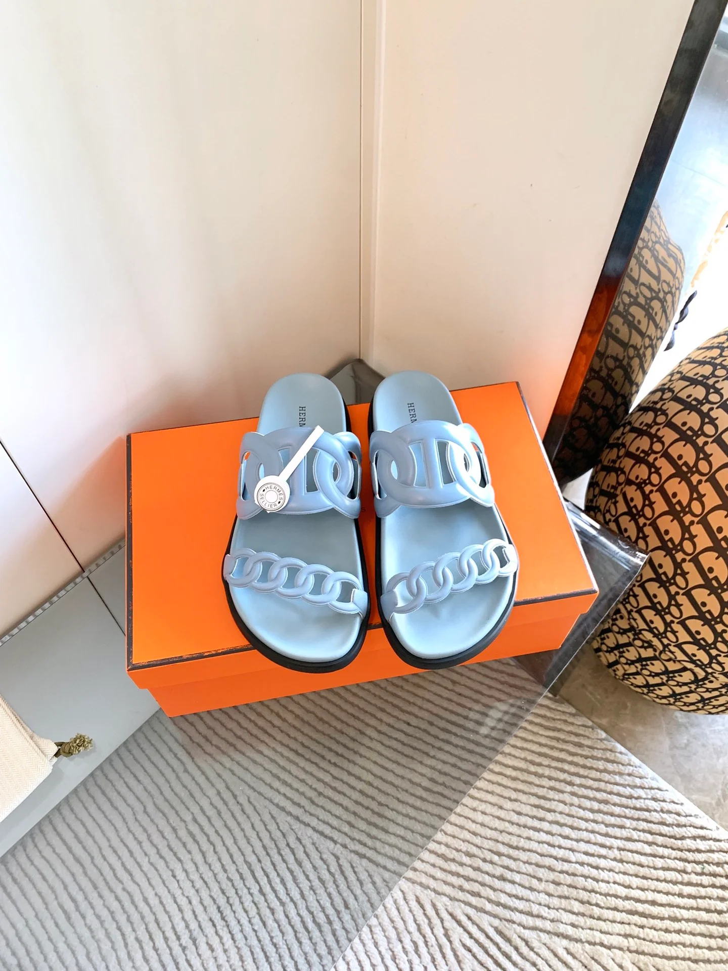 Модные сандалии Hermes - синие