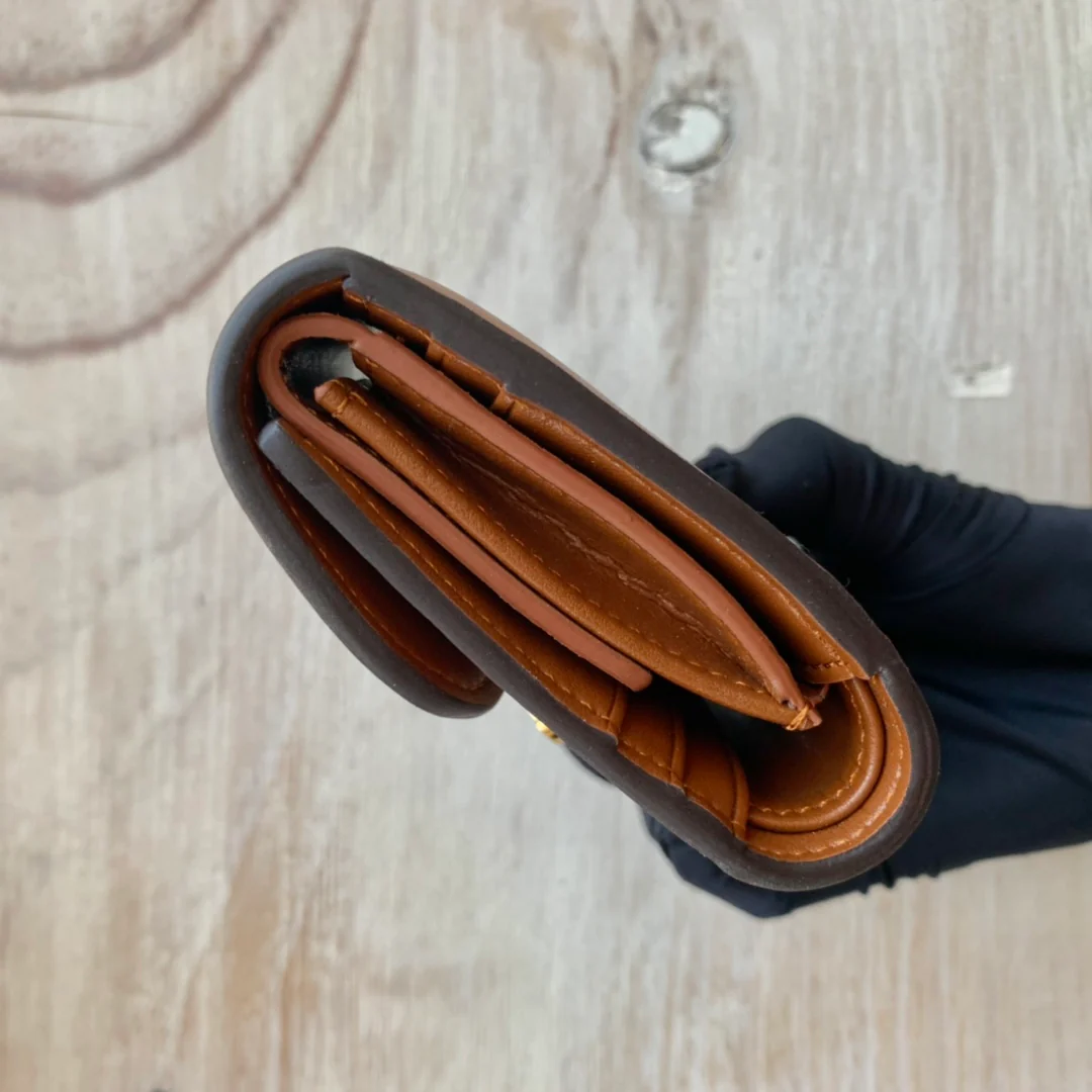 Маленький тканевый кошелек Celine Triomphe с вышивкой - синий