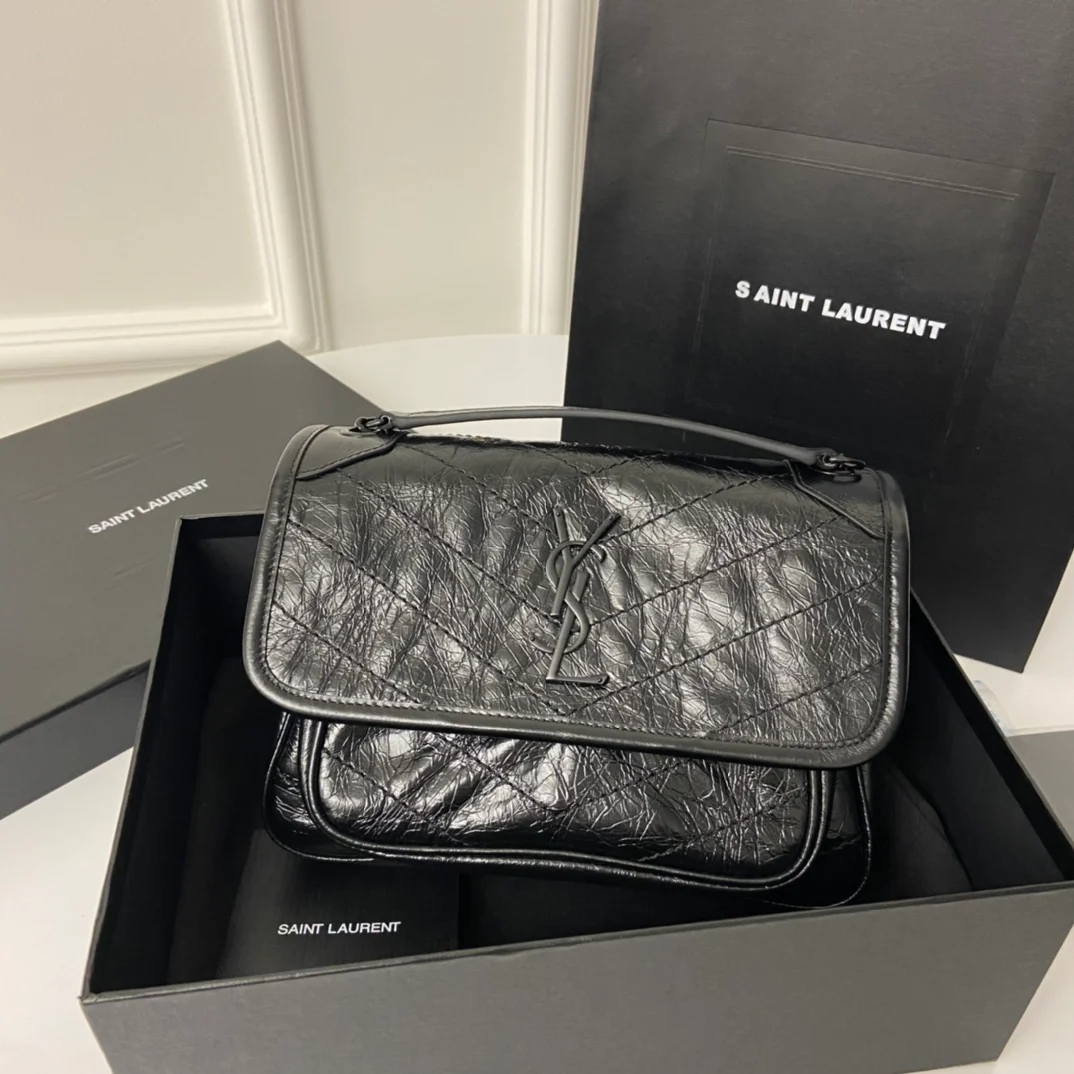 YSL-niki-baby-22cm-leather-black-chain