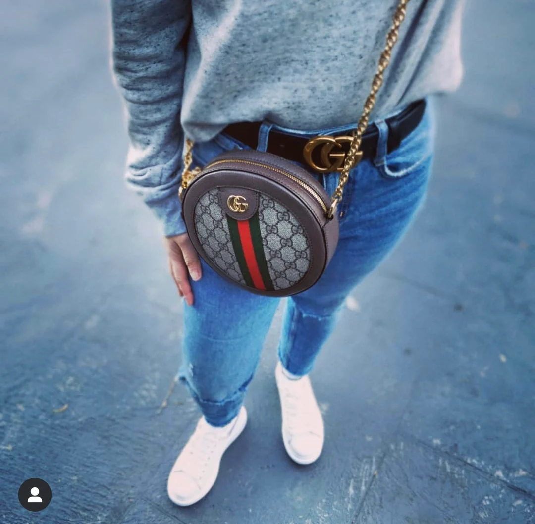 Круглая сумка Gucci Ophidia - сумка через плечо - канва с монограммой