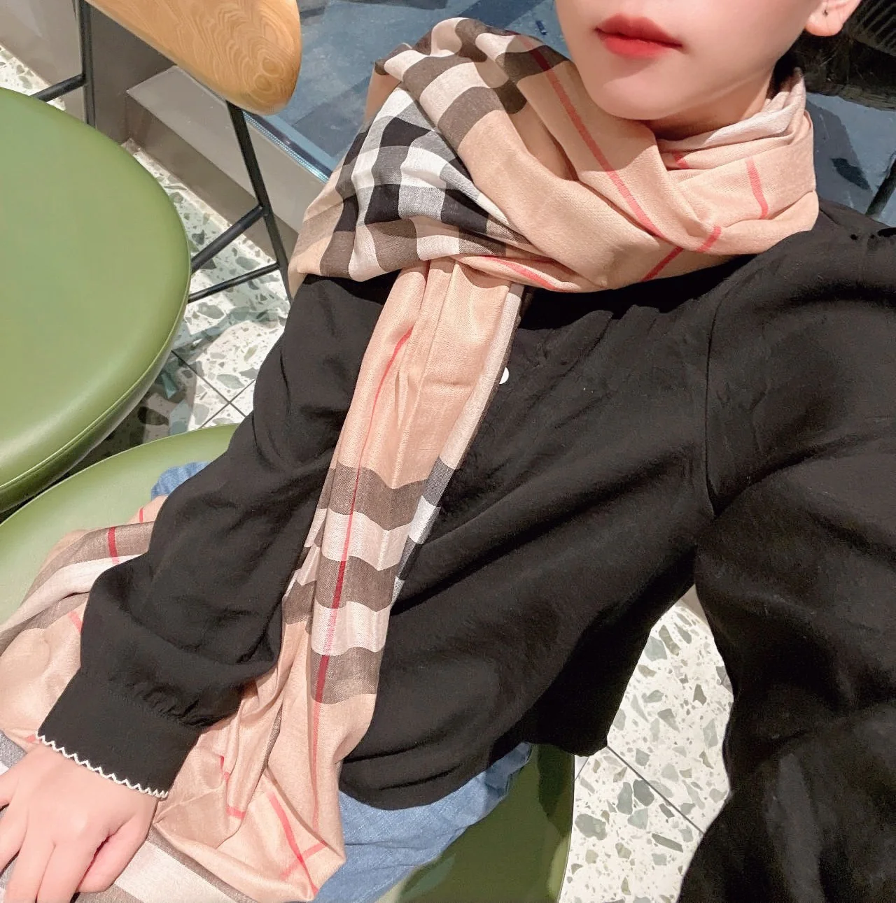 Классический клетчатый шарф для верховой езды Burberry - 80-190 см - Кашемир Кашмир Хайленд