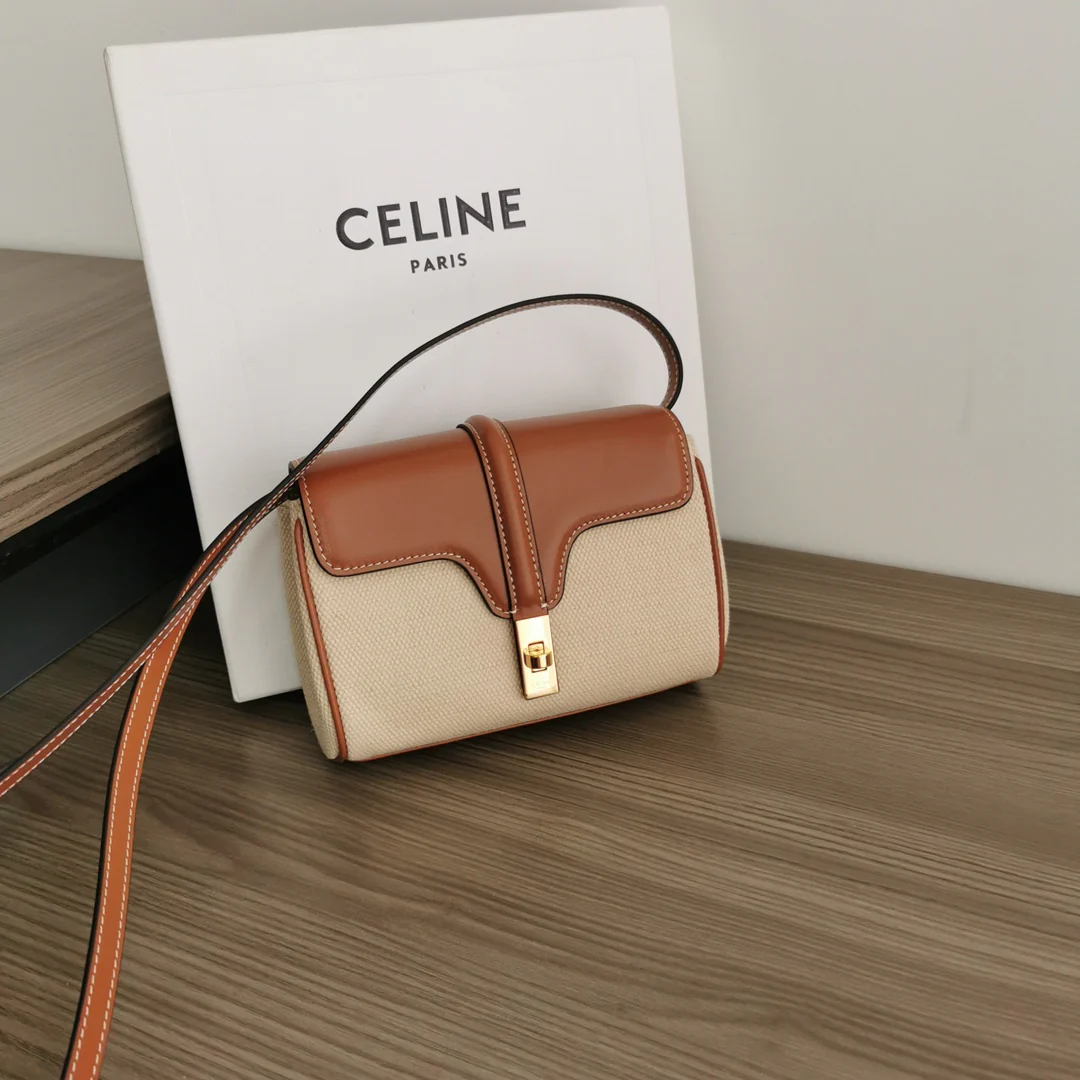 Celine Mini Soft 16 Canvas Brown