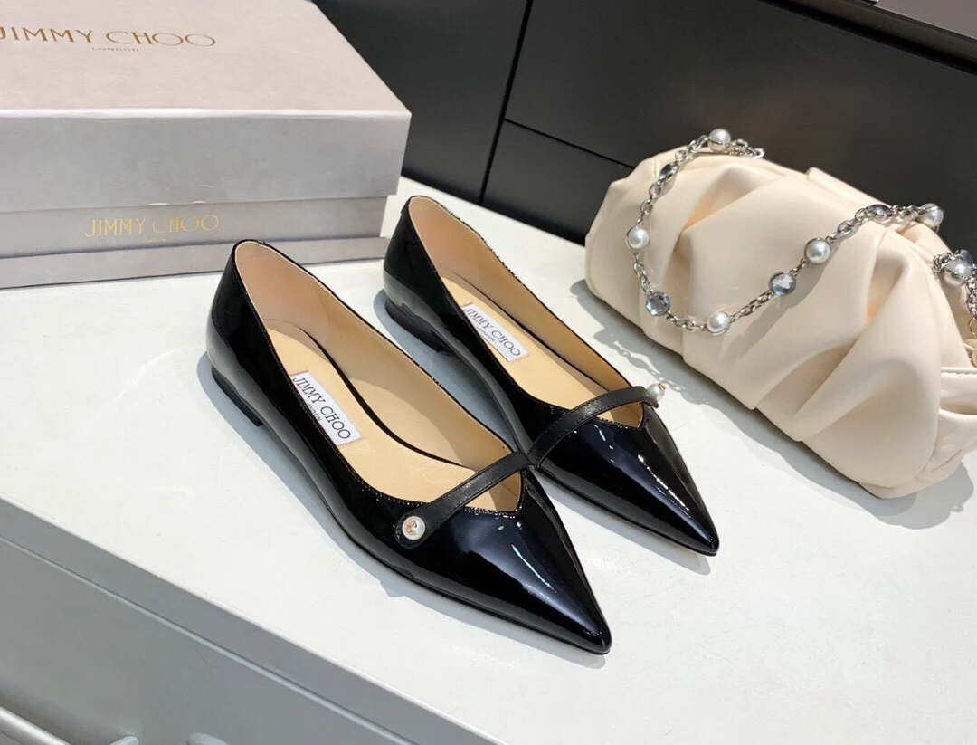 Балетки Jimmy Pearl с пряжкой и острым носком - 1