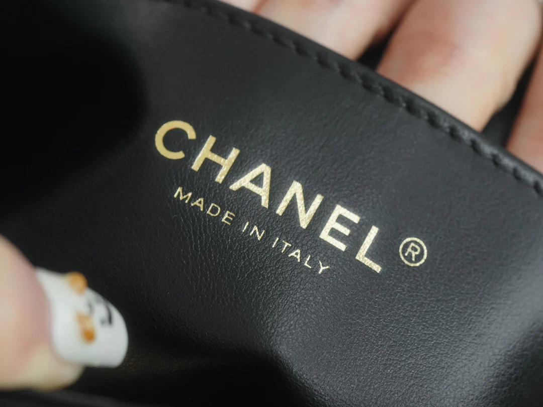 Chanel 24c Double Gold Ball CF Mini 19 Black