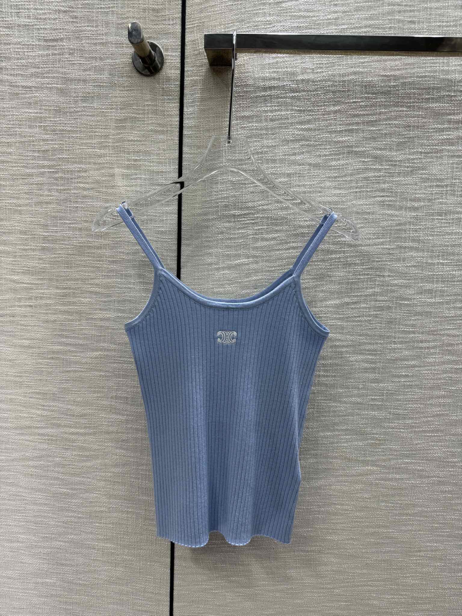 Вязаный жилет Celine-2403, синий