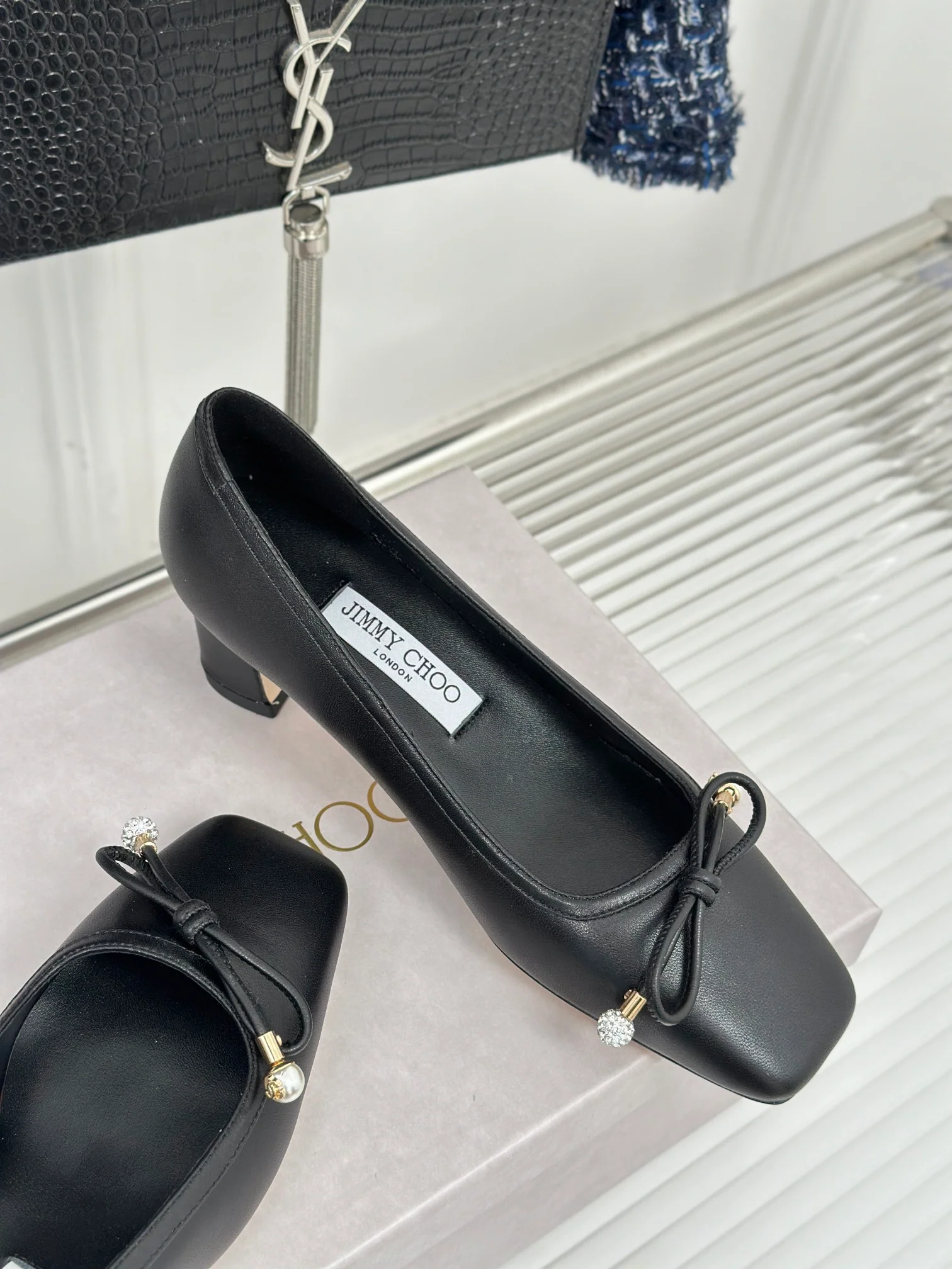 JC - Балетки с квадратным носком, модель 2024 - Черные