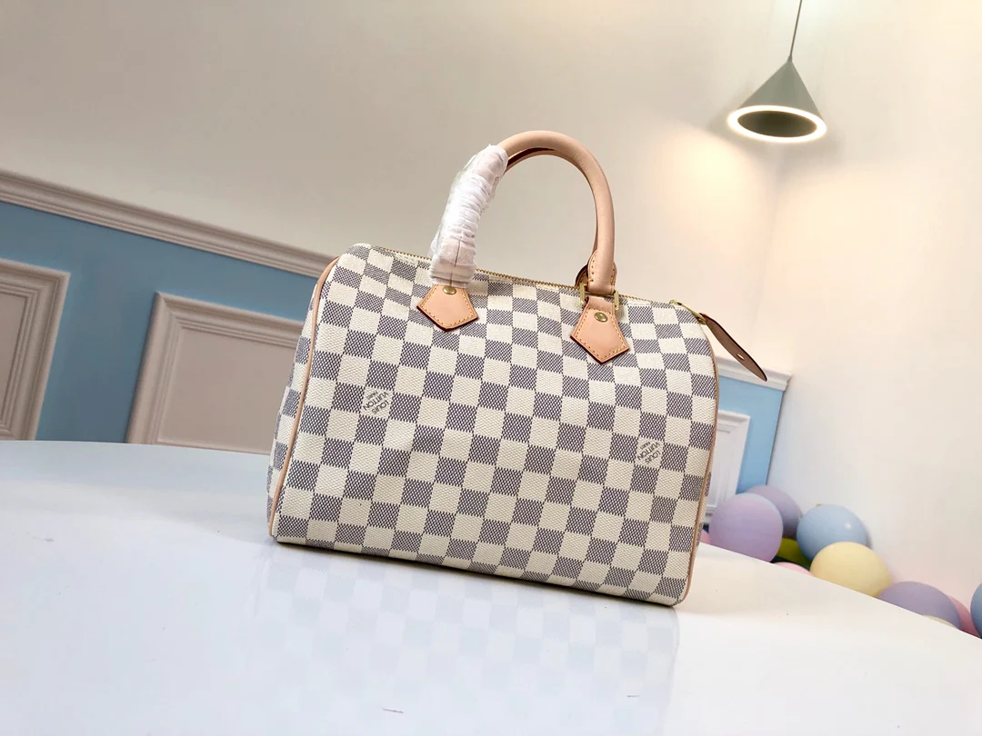 n41371-LV-Speedy-25 Сумка-мешок Boston Bag, серия White Checkered