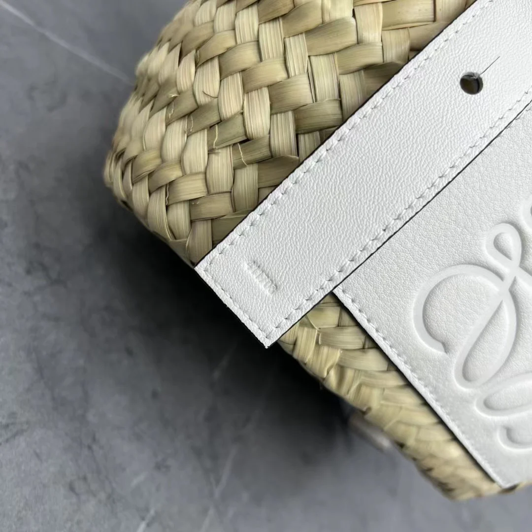 Соломенная сумка Loewe - 33 см - Маленькая - Кремово-белая