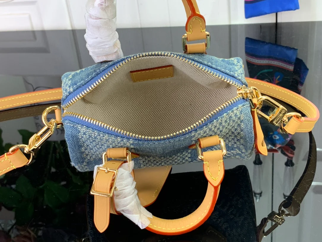 m40682-LV-nano-speedy handbag-denim blue