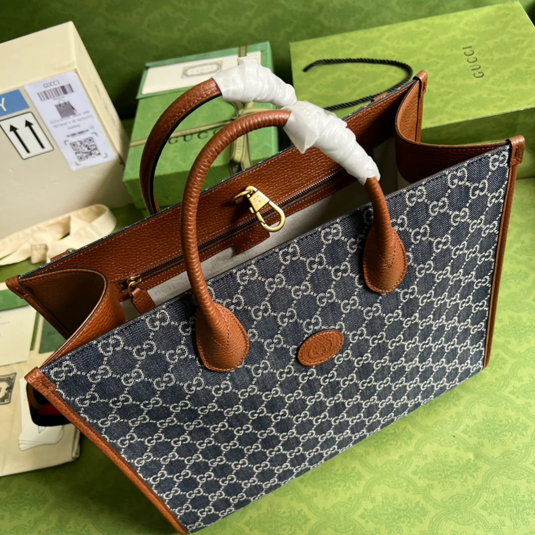 Большая джинсовая сумка-тоут Gucci - 3