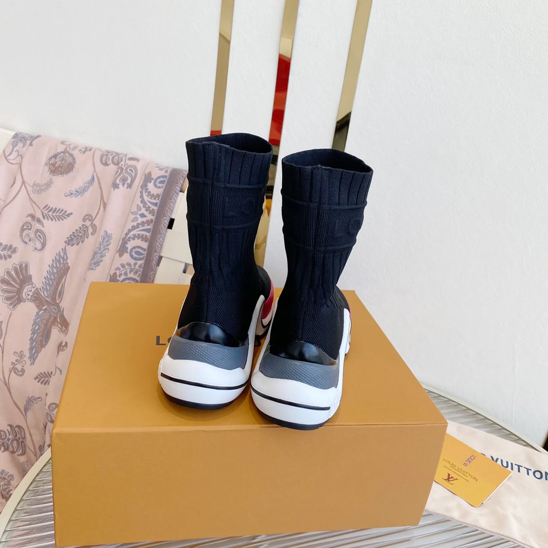 Ботинки LV в классическом подиумном стиле - 