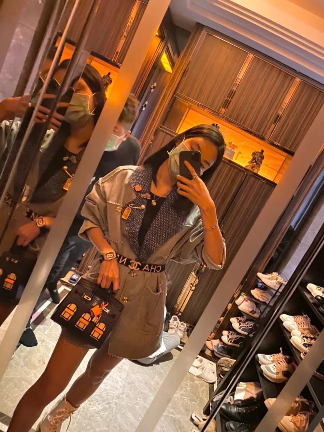 Сумка Hermes Birkin 20 House Bag из кожи аллигатора в стиле пэчворк