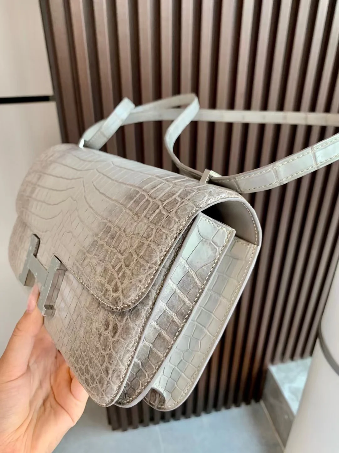 Hermes-constance-elan-26-Himalaya-silver buckle