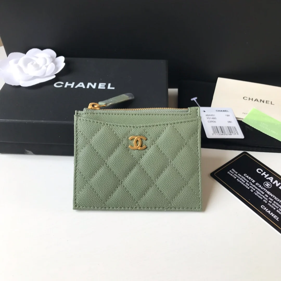 Кардхолдер Chanel на молнии - плоский кардхолдер - 1 шт.