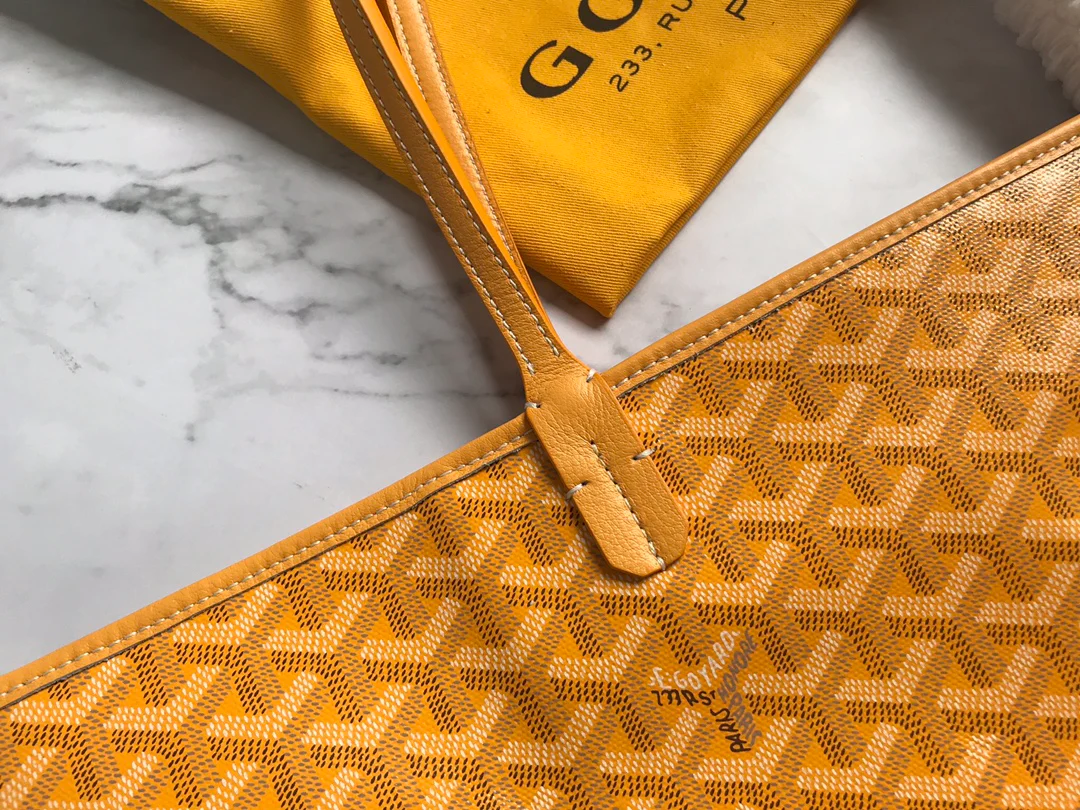 Большая сумка-тоут Goyard на молнии - желтая