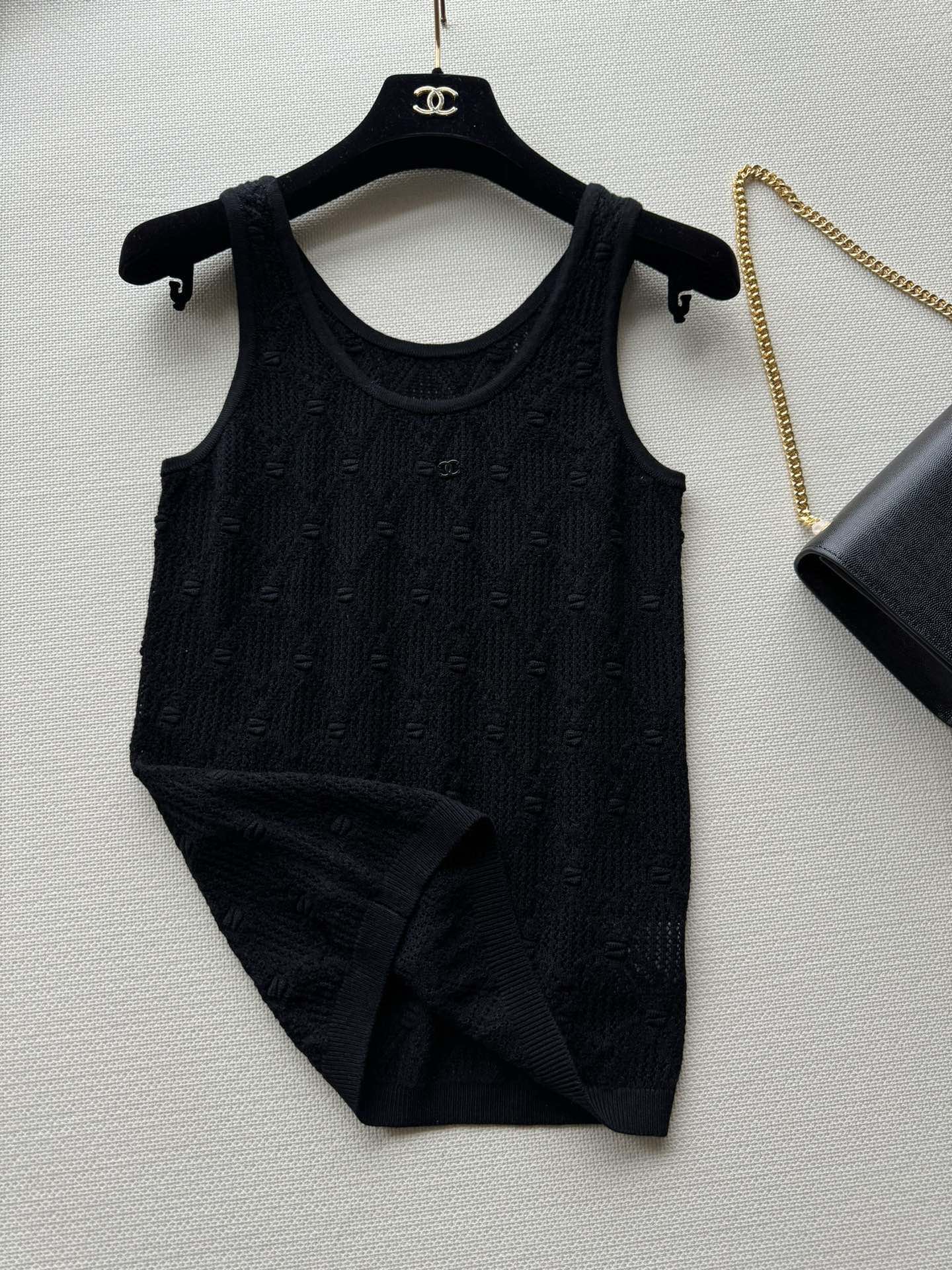 Жилет в стиле Chanel - 2403 - Новый жилет - Черный