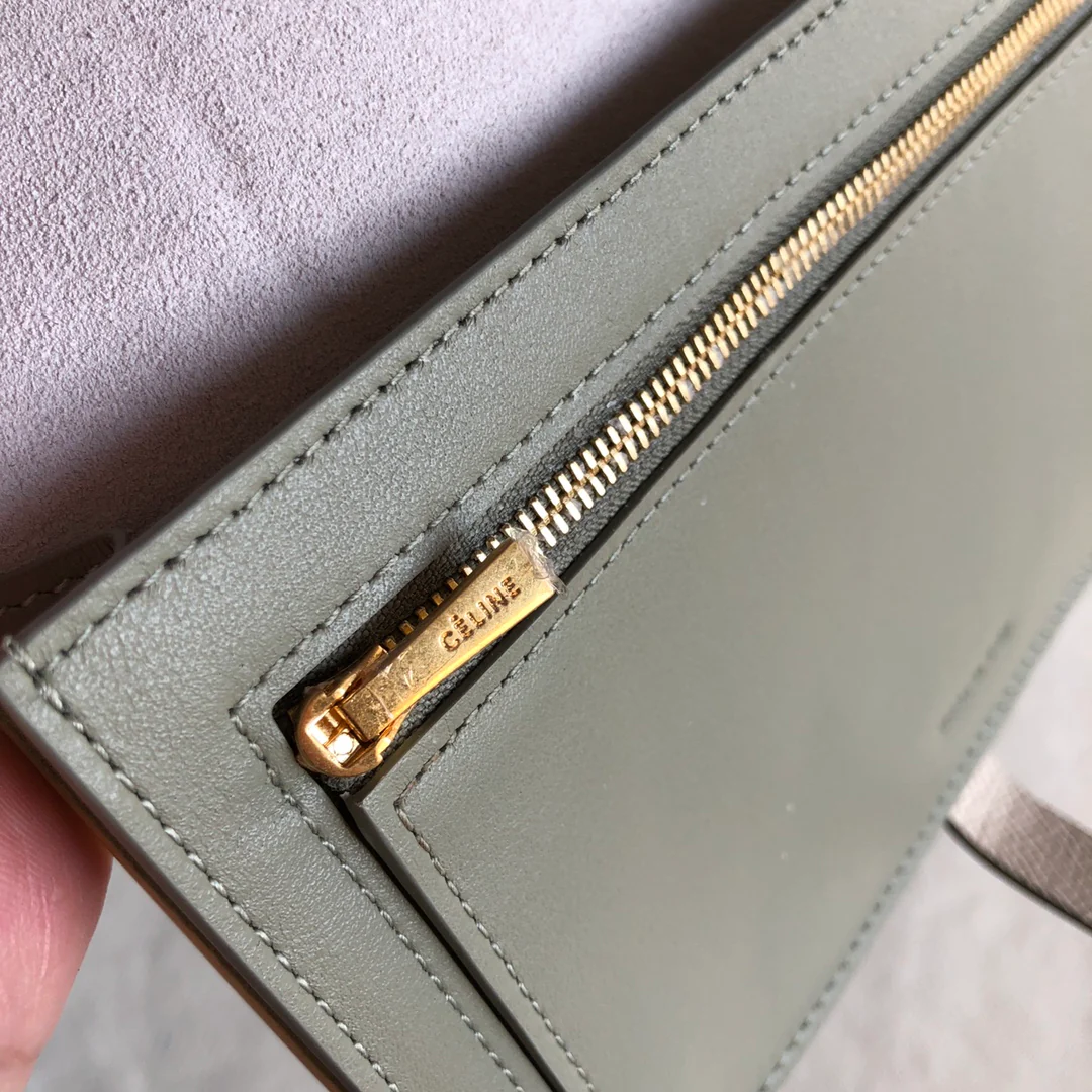 Длинный кошелек Celine - бежевый - светло-зеленый - с принтом пальм