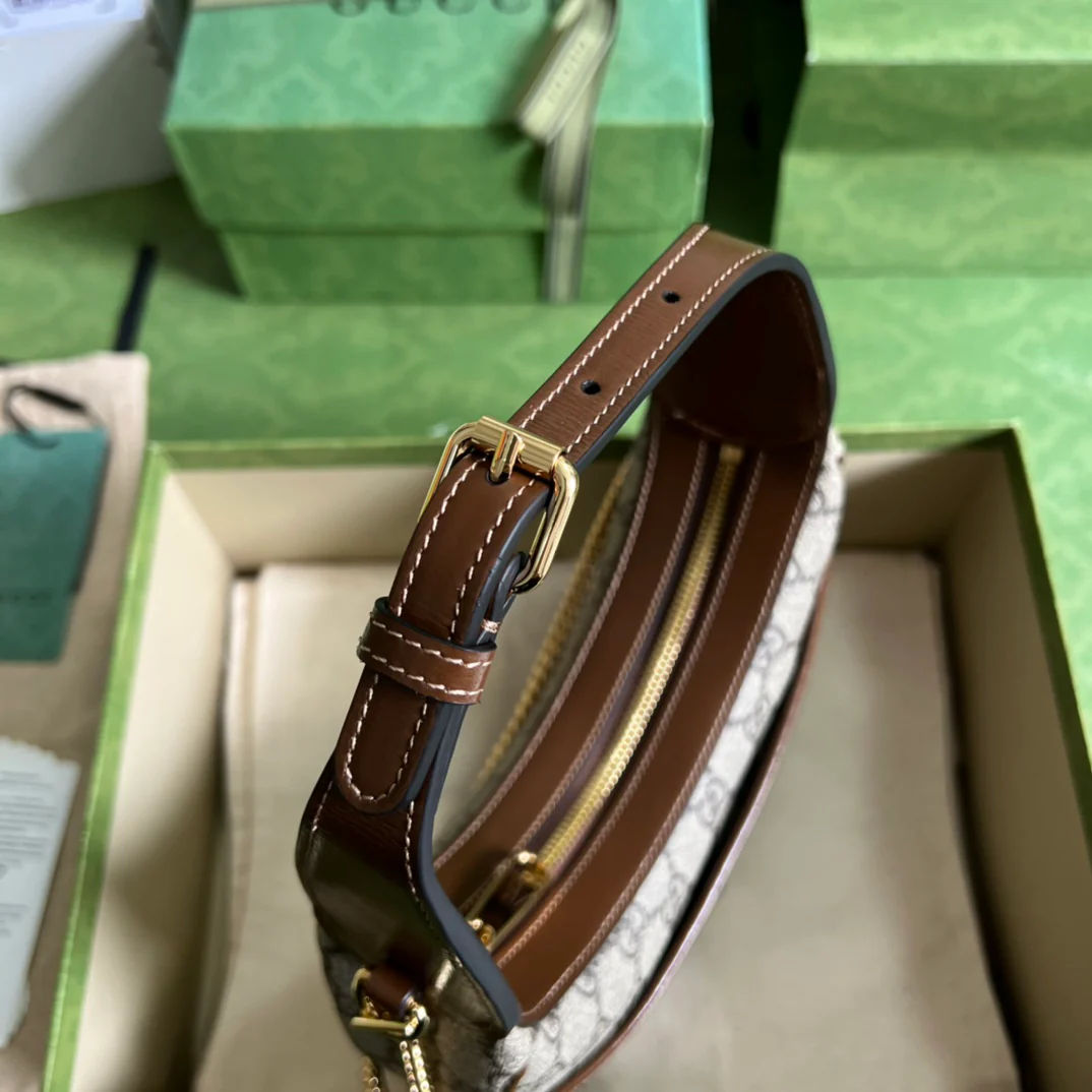 Сумочка Gucci в форме полумесяца - Мини - Коричневая