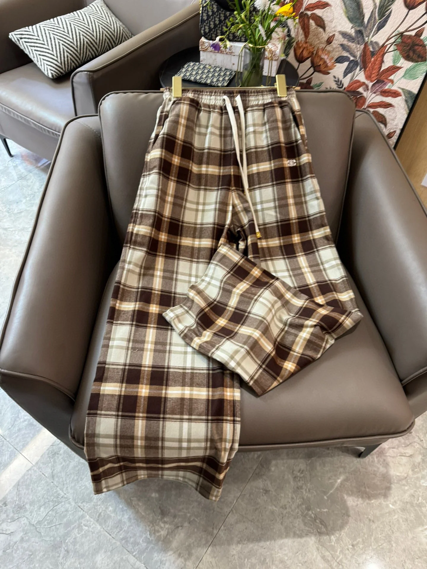 Брюки в клетку Celine 2403