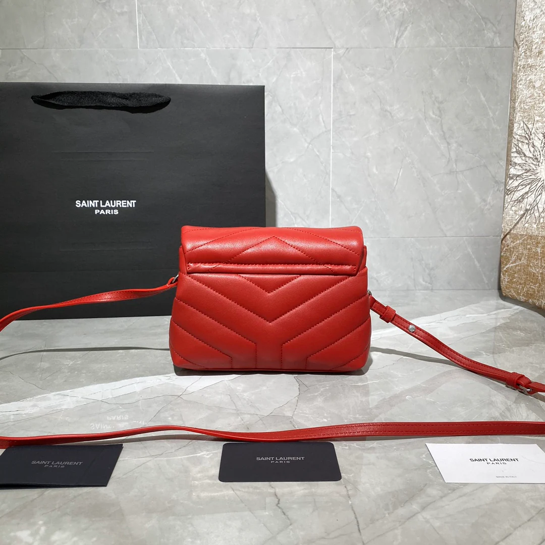 Мини-сумка через плечо YSL Loulou - красная
