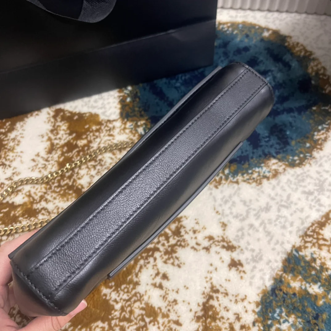 YSL-kate Double Bread - Тонкая овечья кожа - Черный - 22 см