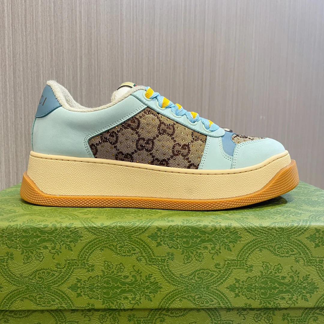 Новинка Gucci 2023 года - Туфли на платформе Dirty Shoes - Синие