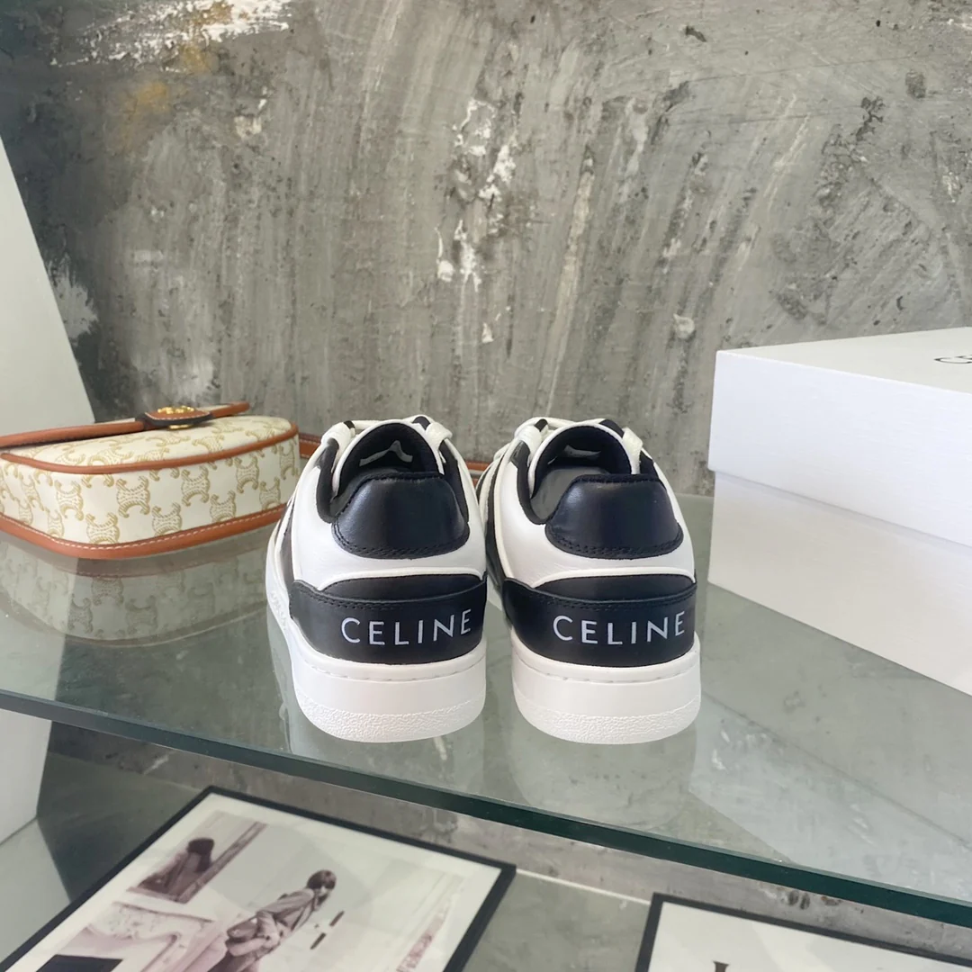 Новинка 2022 года от Celine - Белые кроссовки/Повседневная обувь - Унисекс - Черные