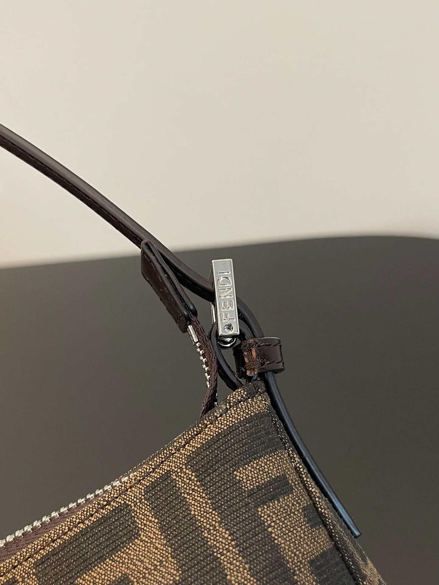 Винтажная сумка Fendi Monogram Canvas Underarm Bag