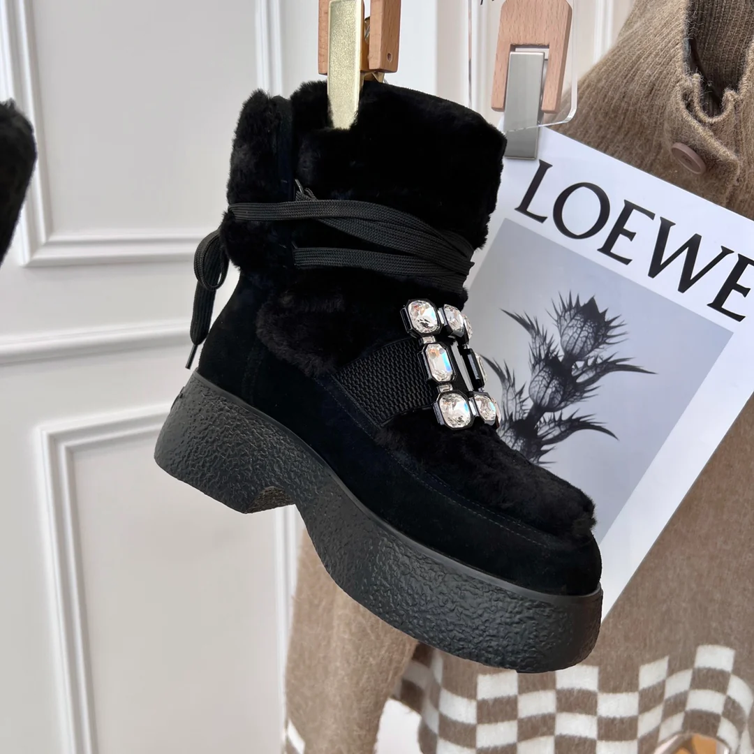 Шерстяные ботинки на толстой подошве RV, осенне-зимняя коллекция 2021 года - 1 шт.