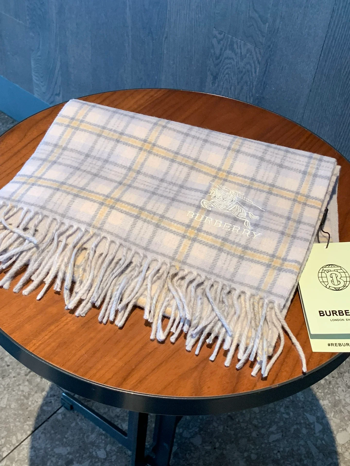 Классический кашемировый клетчатый шарф Burberry - 35 см - 190 см - 1