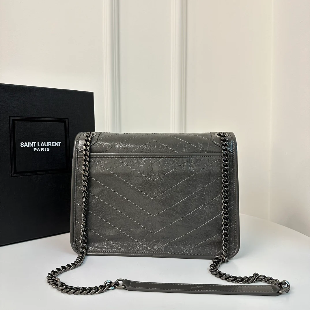 YSL-niki-baby-28cm-cowhide-dark gray