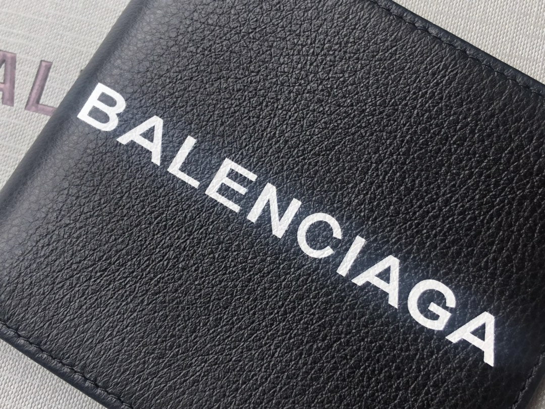 Balenciaga-牛皮两折短夹-可放照片