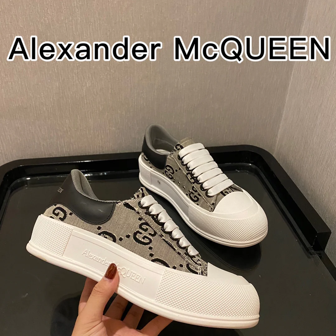 McQueen - Коллекция Vintage G - Туфли на платформе из парусины - Серые