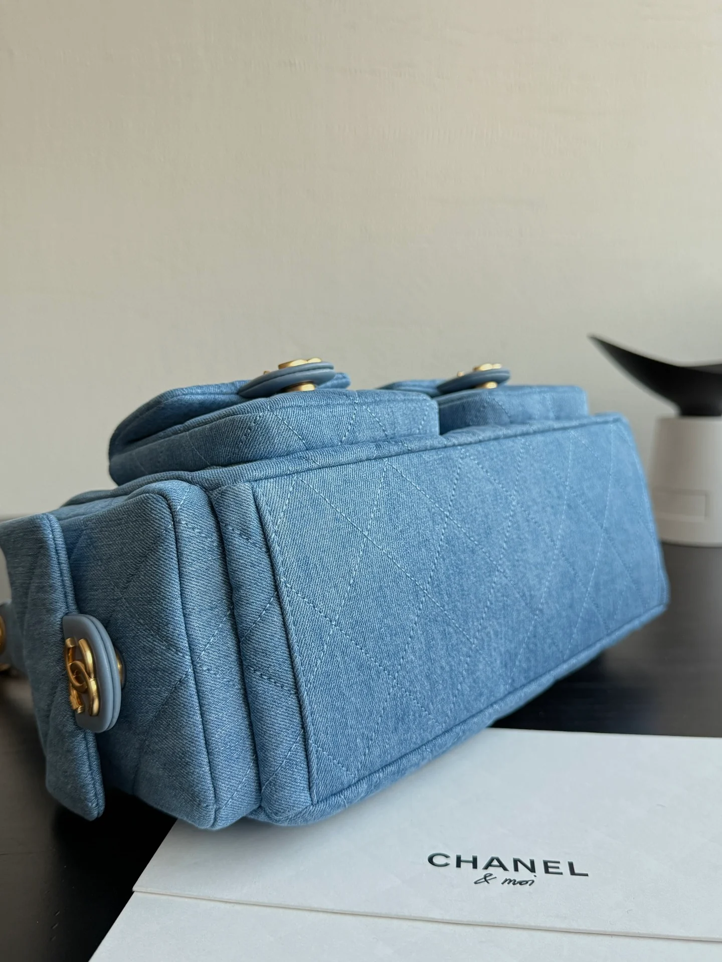 Chanel 25 Chobo Denim Small - Light Blue