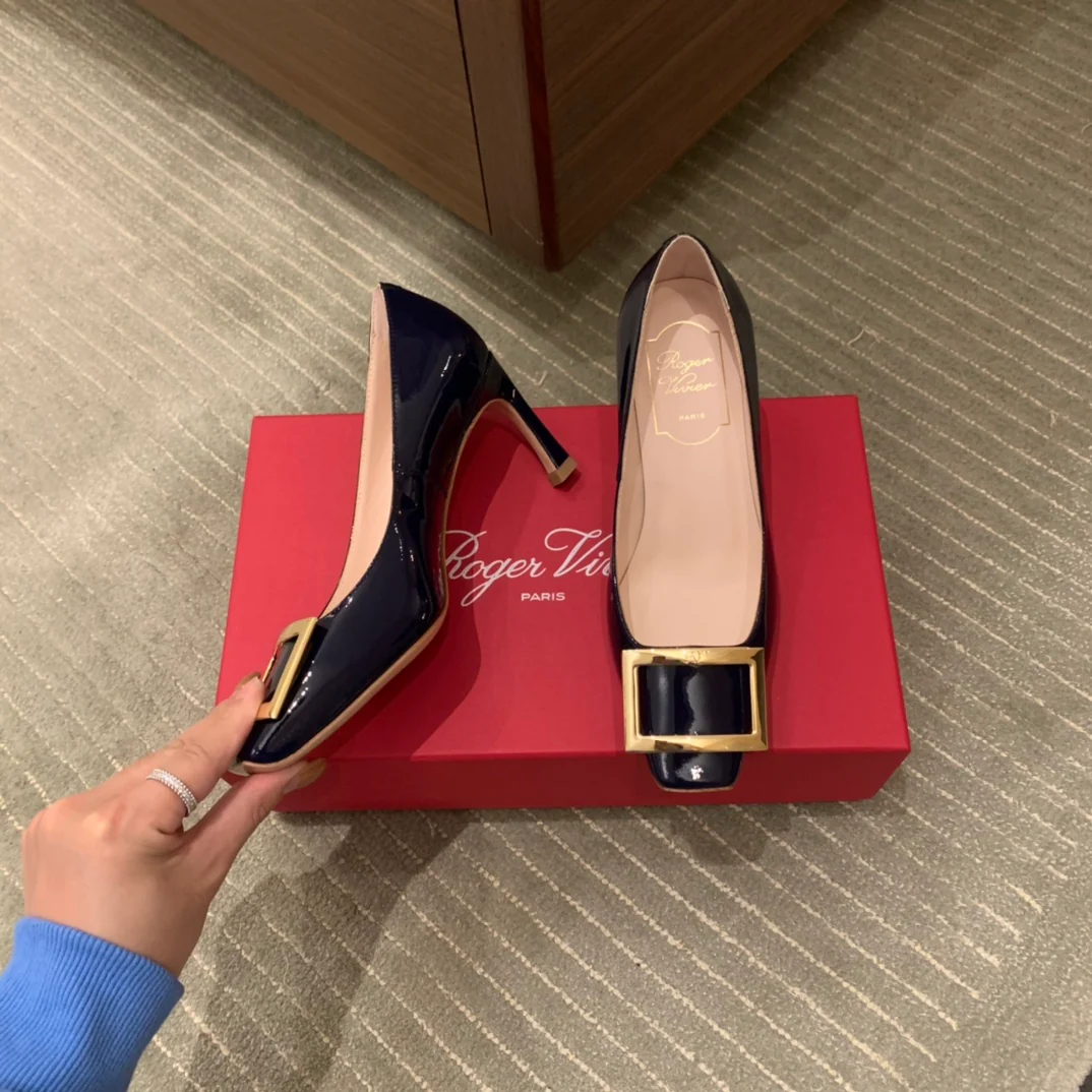 Туфли для автодомов - на высоком каблуке - темно-синие