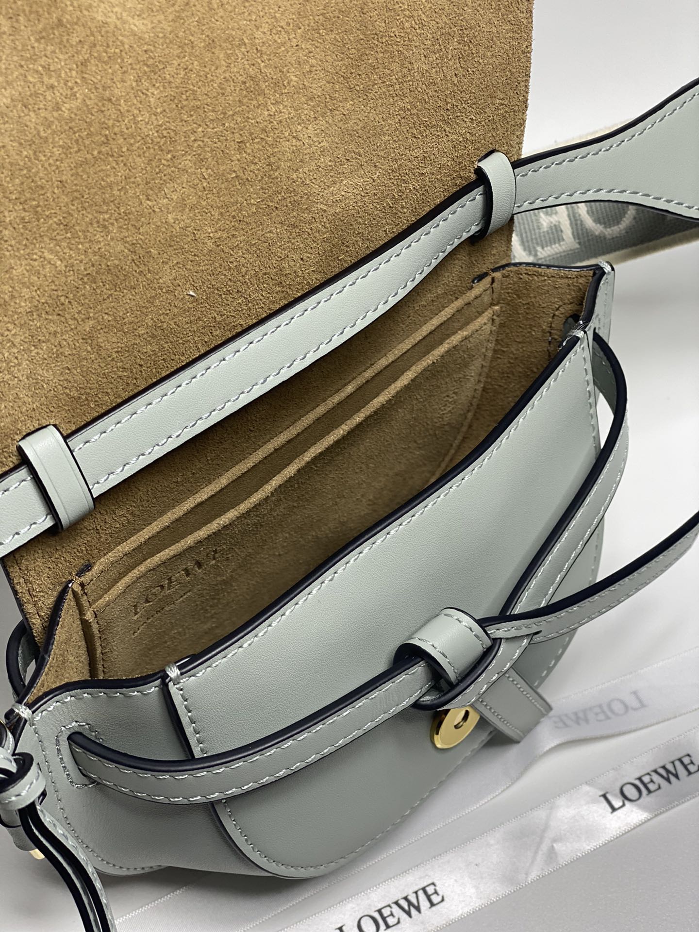 Сумка-седло Loewe-gate Letter с широким плечевым ремнем - мини - 2