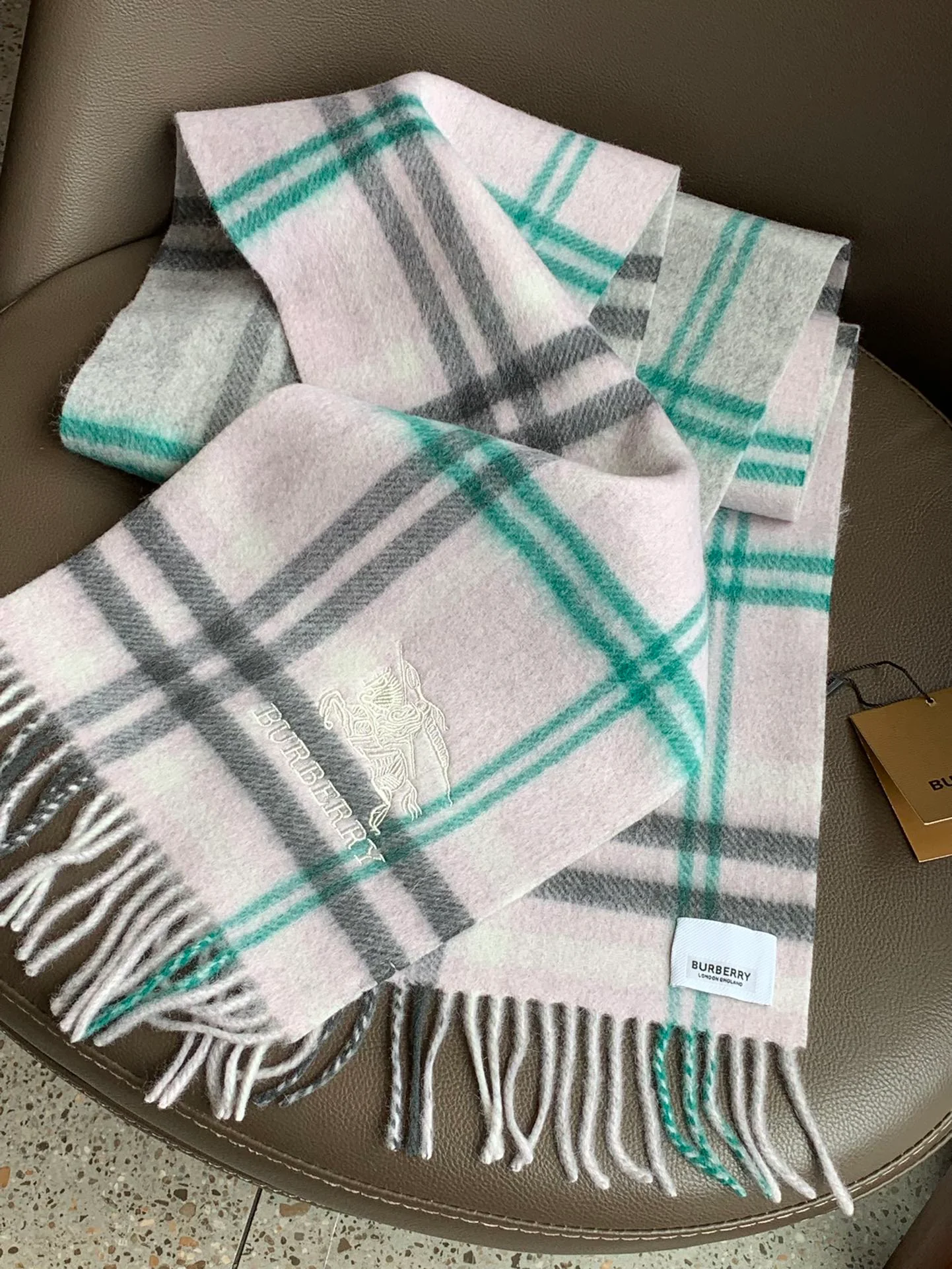 Классический кашемировый клетчатый шарф Burberry - 25 см - 190 см