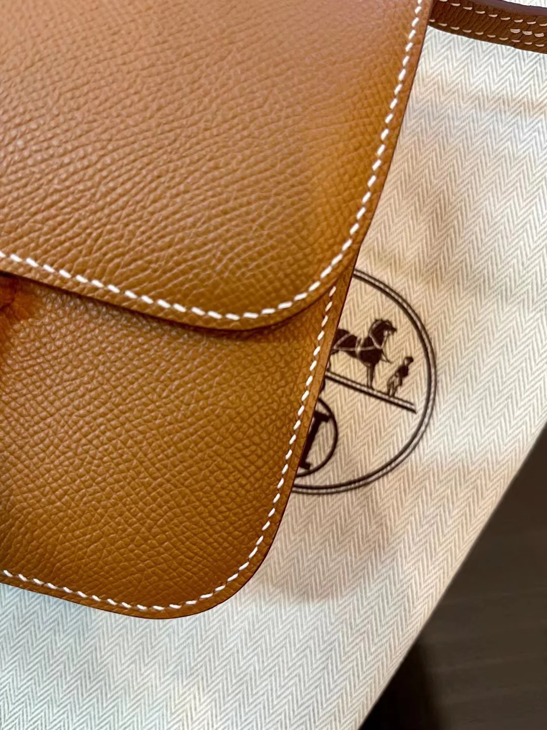 Hermes Constance 19 Epsom Mini Golden Brown Gold Buckle