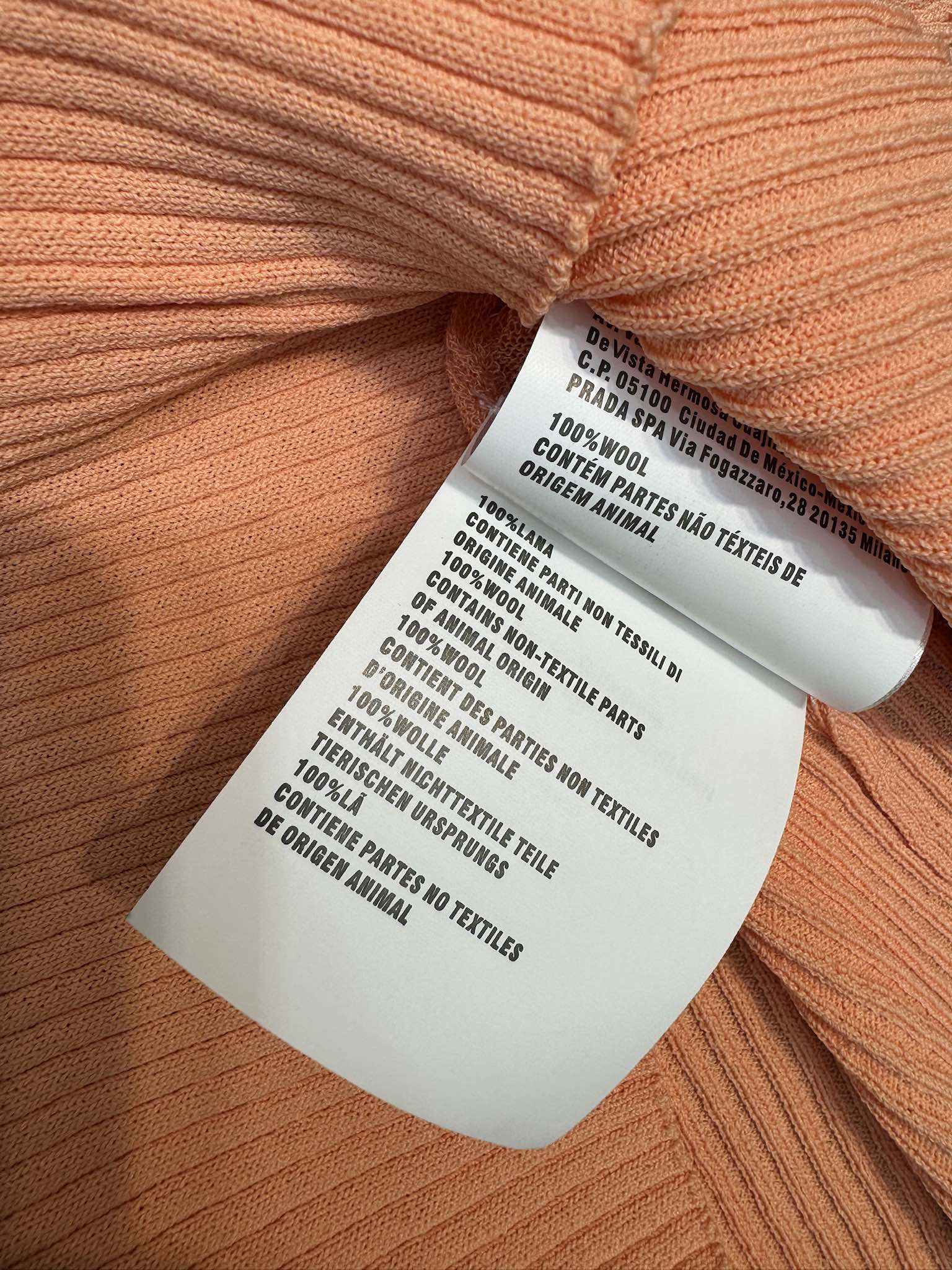 Miu Miu - 2404 - Вязаный кардиган с длинными рукавами и воротником-поло в стиле колор-блок - Оранжевый