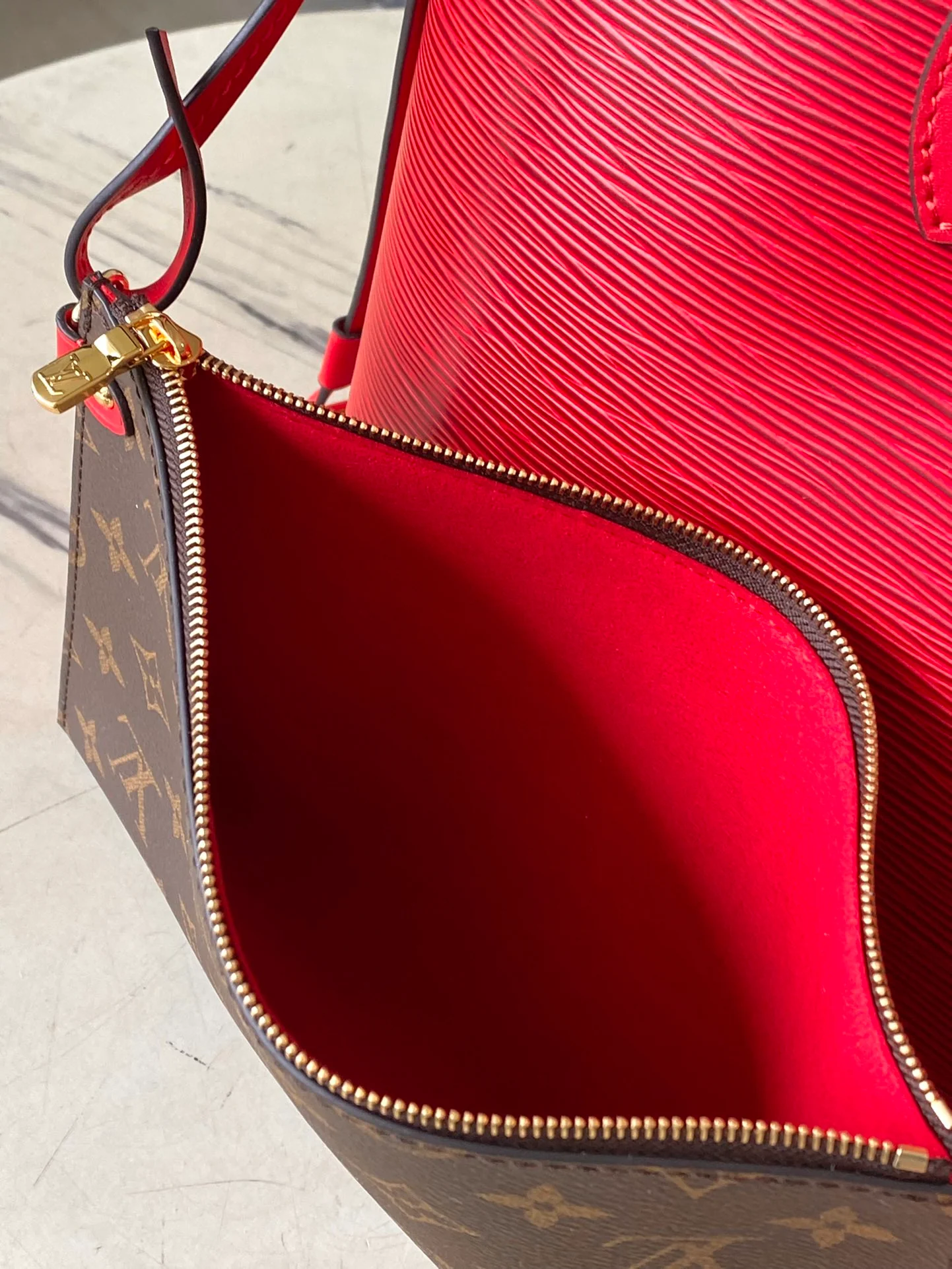 Сумка LV-m12195-neverfull-mm, красная