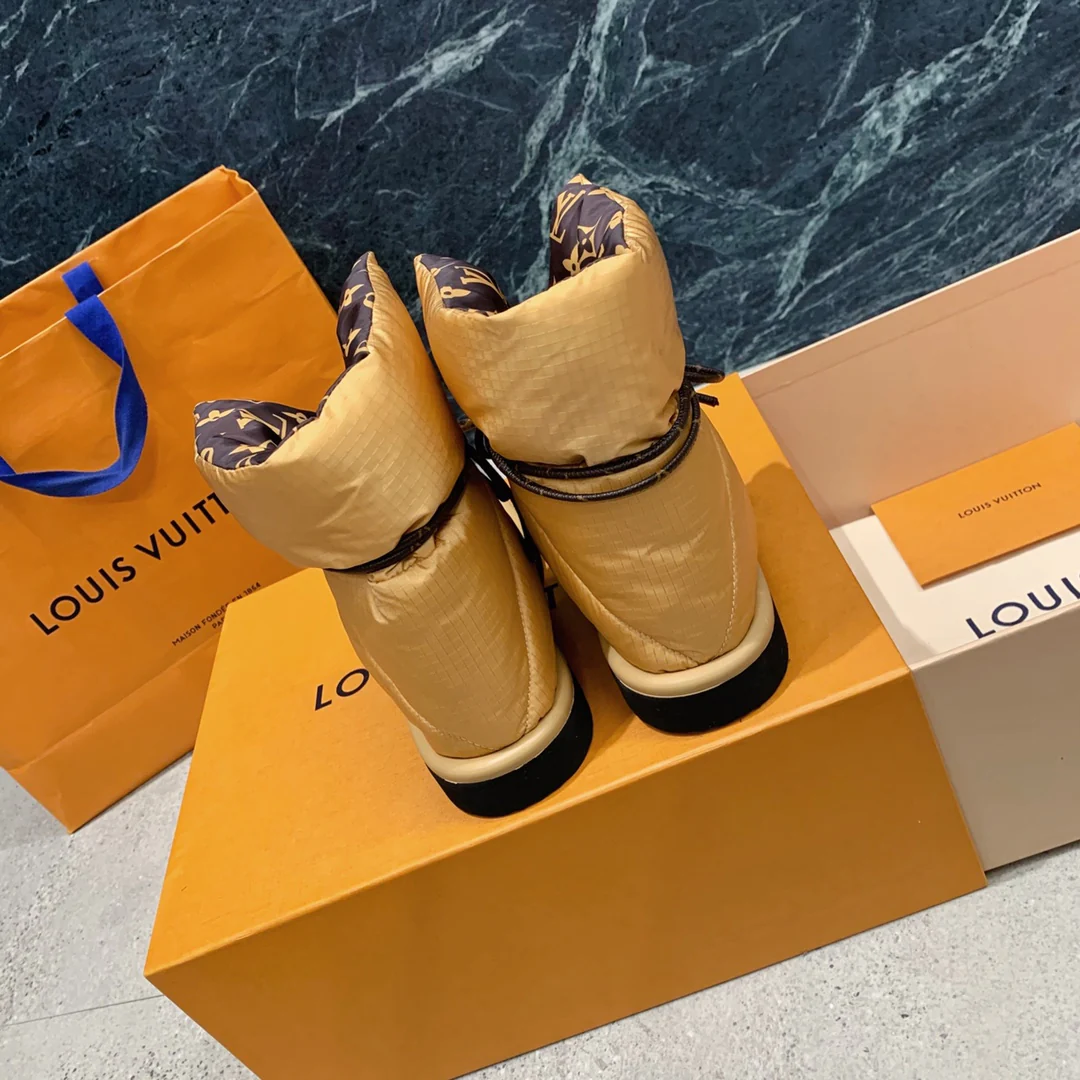 Снежные ботинки LV - коричневые