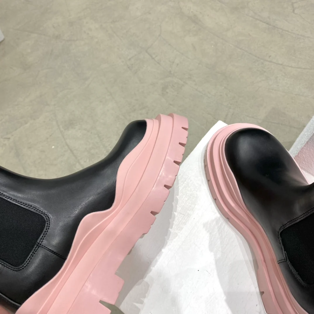 BV-22ss - Британские ретро-сапоги до середины икры - Унисекс - Черный