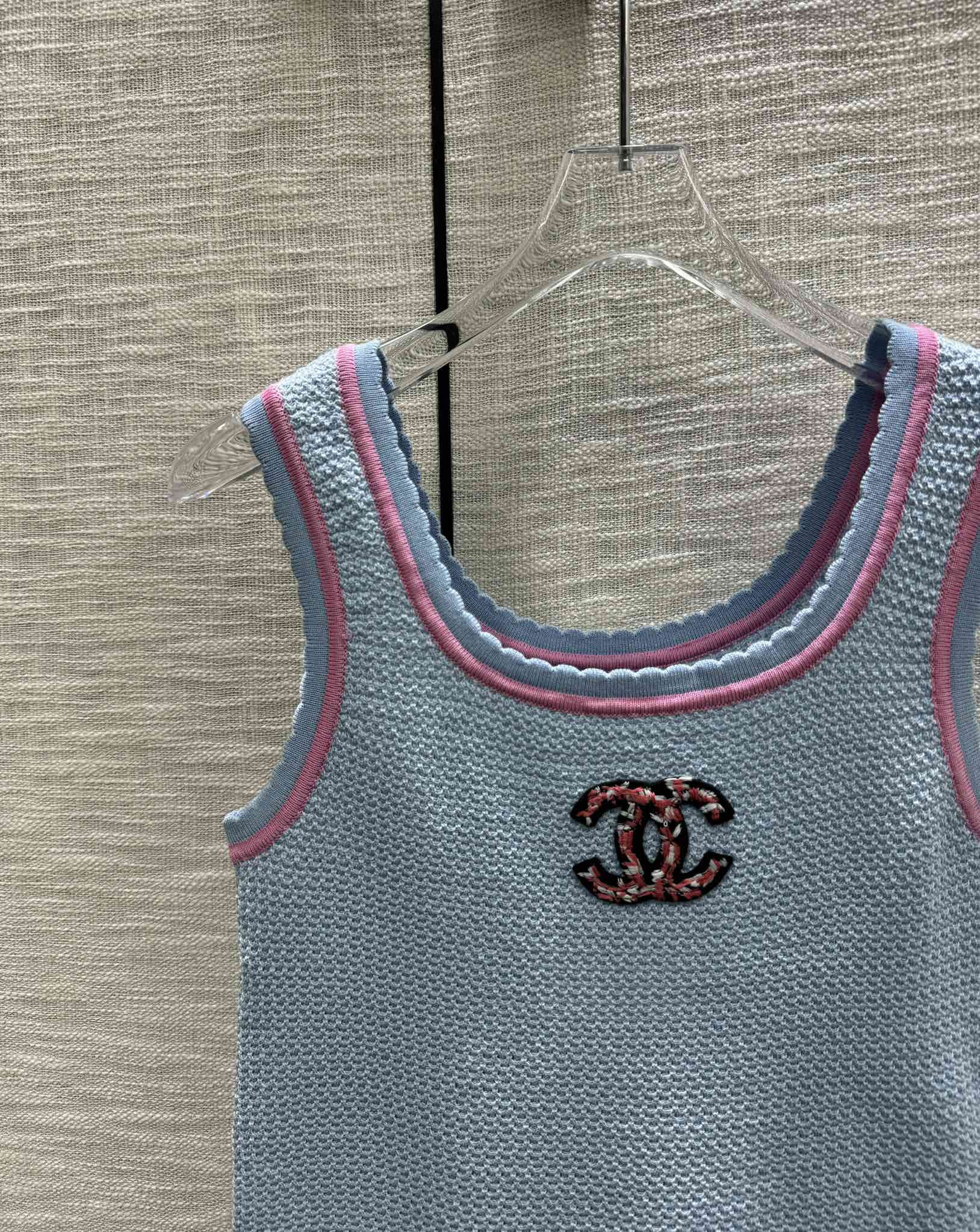 Жилет Chanel 2403 Color Block Double C Knit Vest - синий