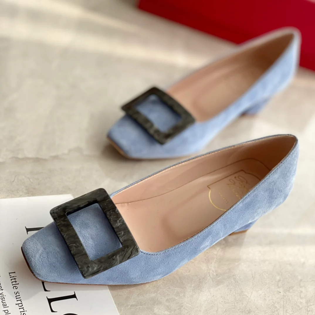 Обувь RV - Новинка начала осени 2023 года - Туфли на низком каблуке - Синие