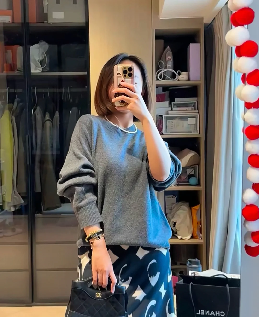 Сумка Chanel 25p nano31, замша, черная.