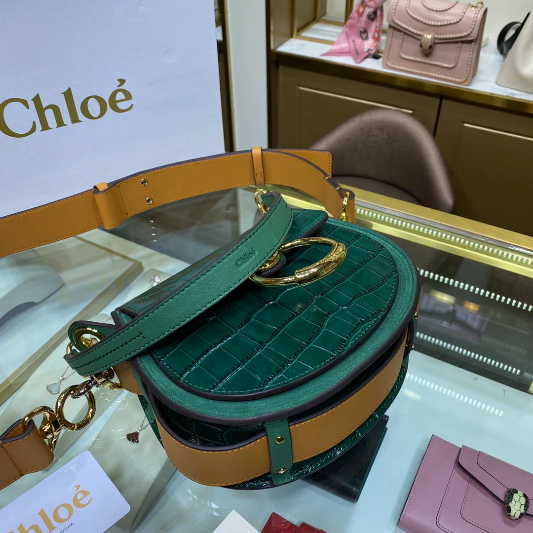 Сумка через плечо Chloe-tess - из кожи аллигатора - зеленая