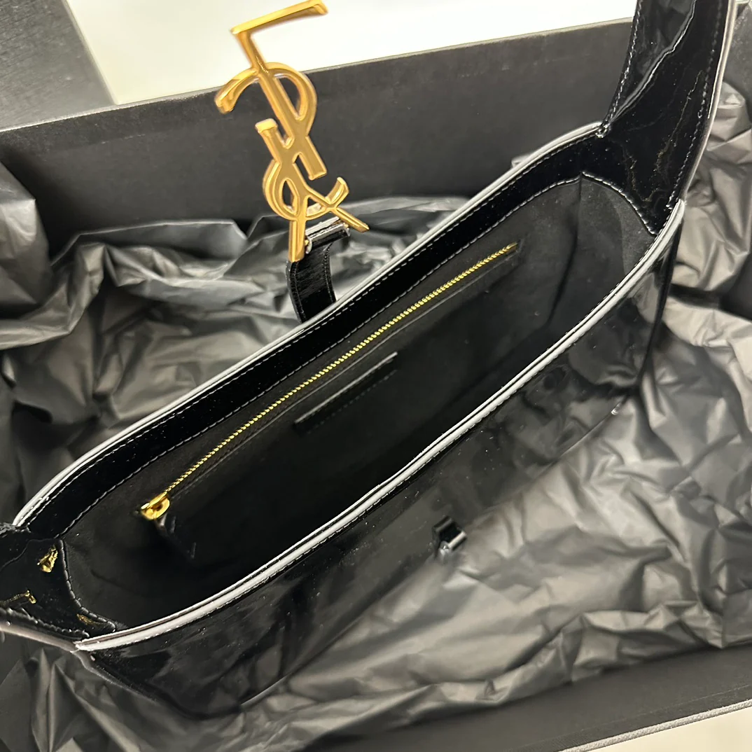 Кожаная сумка через плечо YSL-le-5-a-7 - Серая - 1