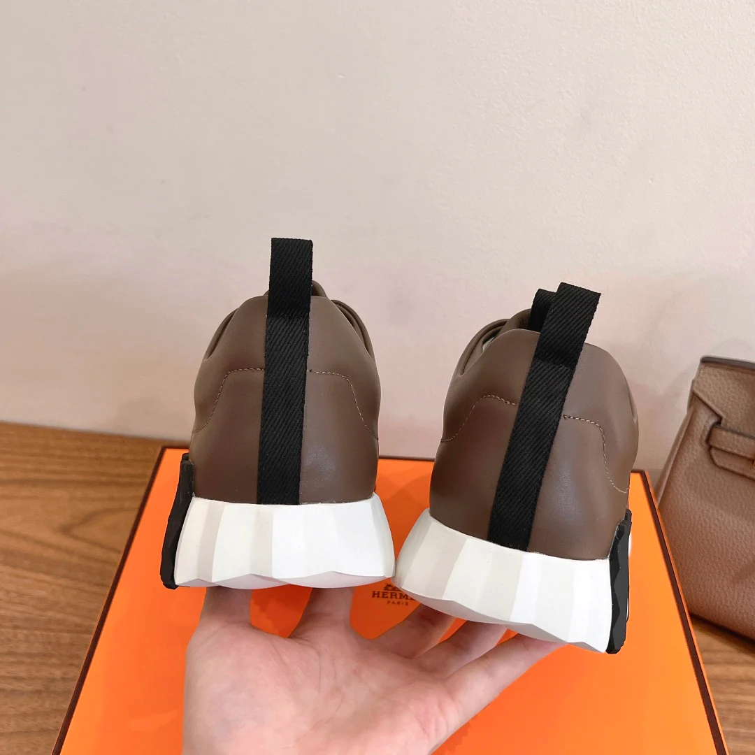 Повседневные туфли Hermes 2024 - Кофейно-коричневый - 1